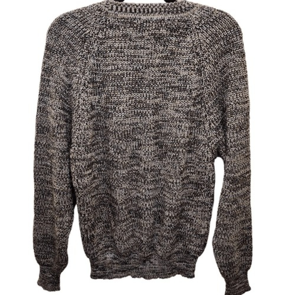 VTG Penn's Landing Women's Ribbed Knit Crewneck Pullover Sweater Black/Brown Lar - Picture 5 of 12